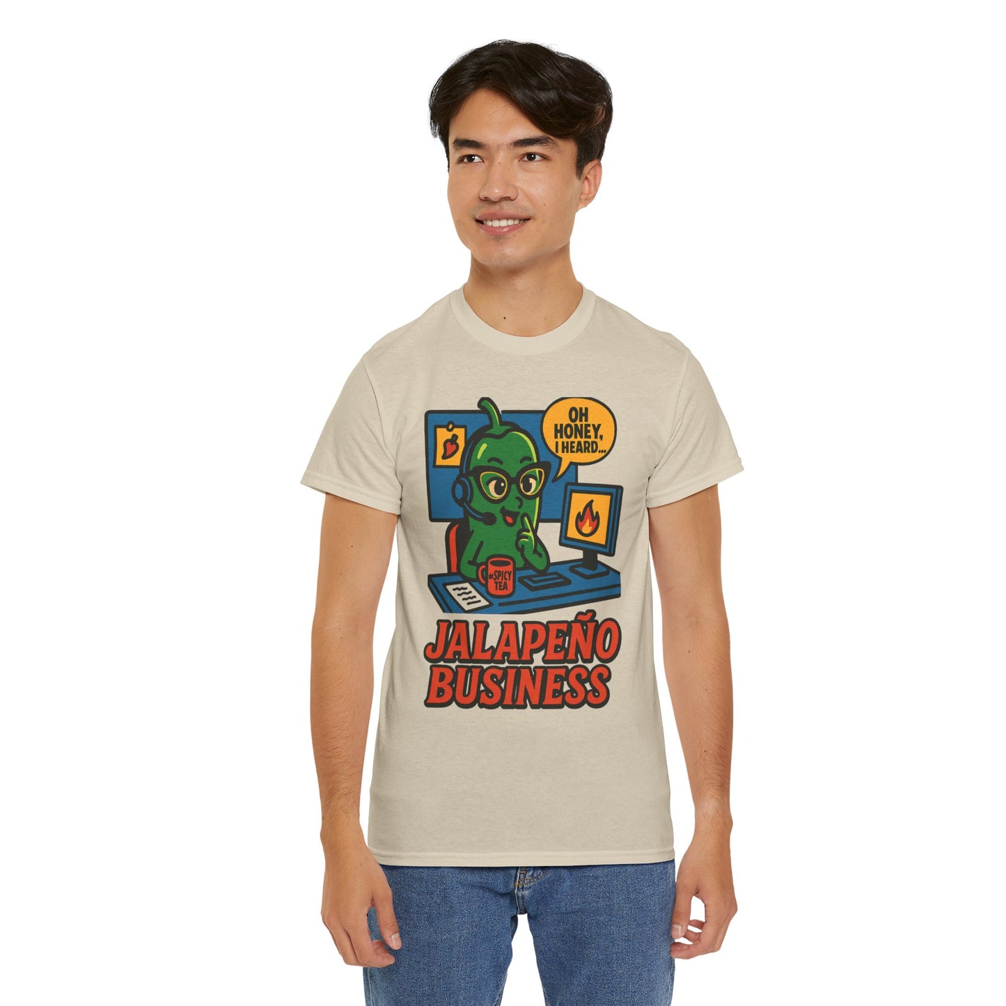 Jalapeño Business Pop Art Tee – Spicy Office Gossip Graphic T-Shirt