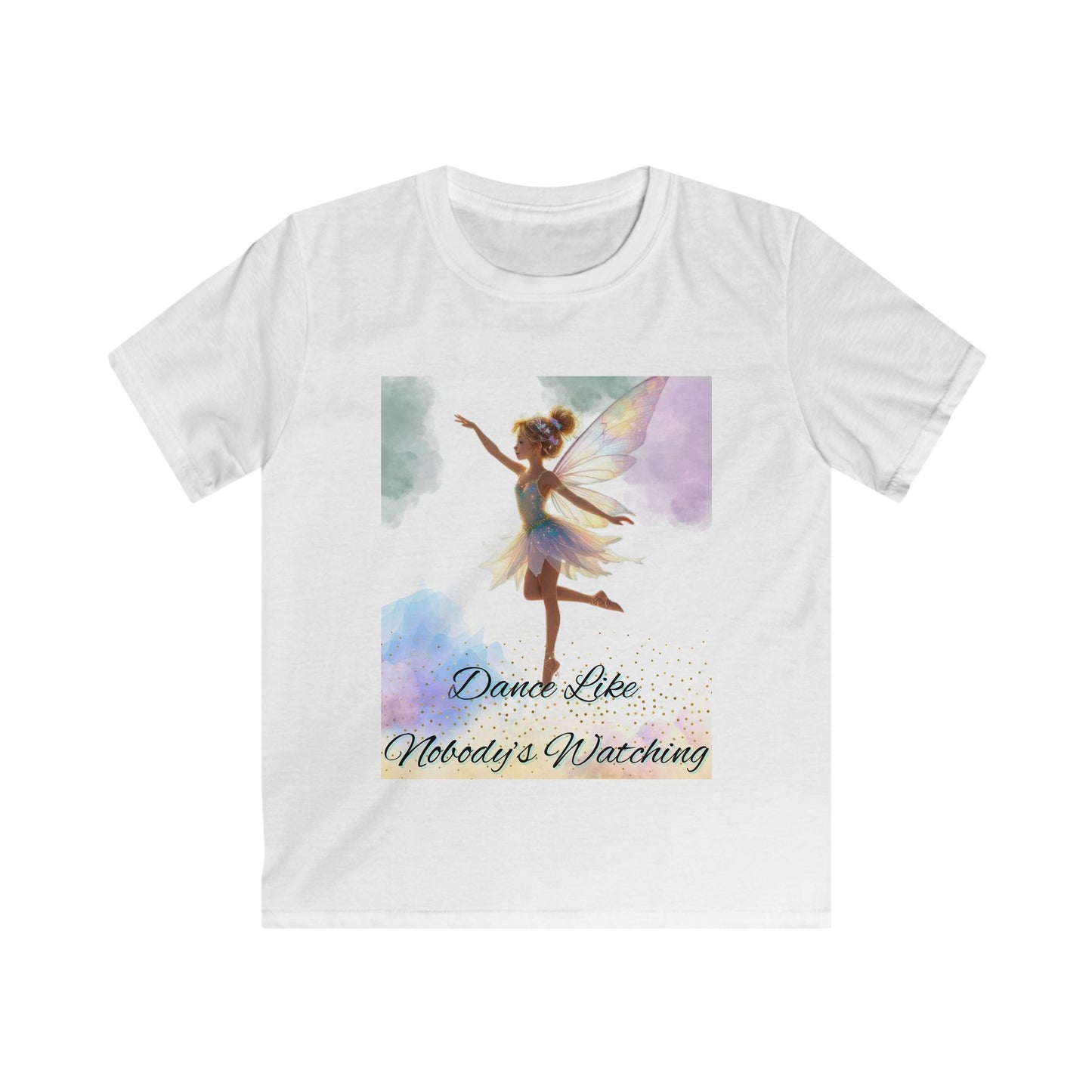 Dance Like Nobody's Watching Kids Tee, Soft Cotton T-Shirt for Girls, Fairy Dance Shirt, Playful Children's Apparel, Birthday Gift for Kids