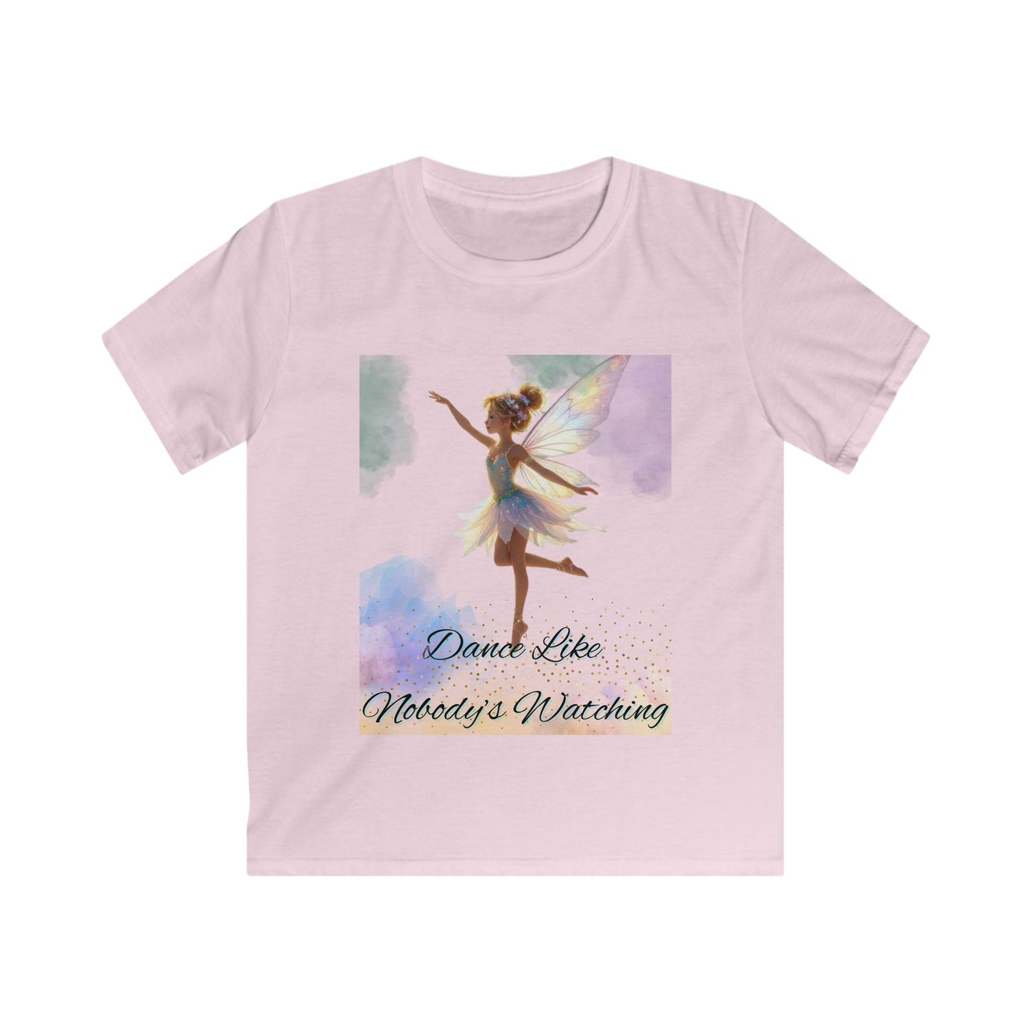 Dance Like Nobody's Watching Kids Tee, Soft Cotton T-Shirt for Girls, Fairy Dance Shirt, Playful Children's Apparel, Birthday Gift for Kids
