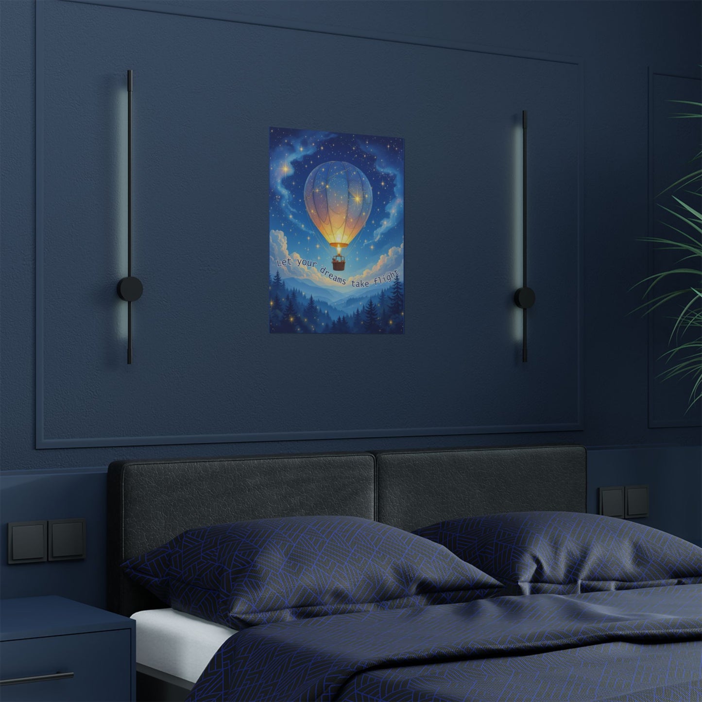 Satin Poster - Hot Air Balloon Dreams Wall Art for Children's Bedroom