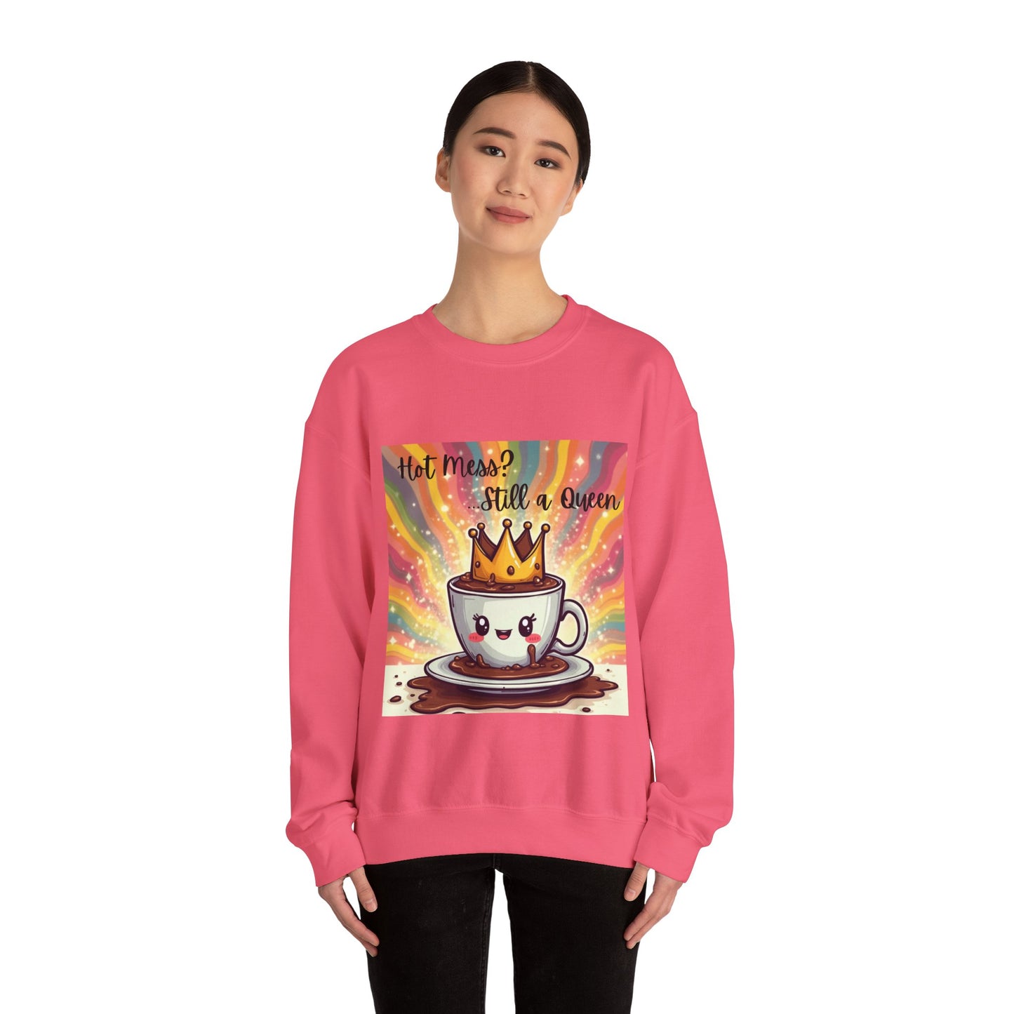 Cute Coffee Queen Sweatshirt, Funny Graphic Crewneck, Gift for Coffee Lovers, Inside Jokes, Casual Style