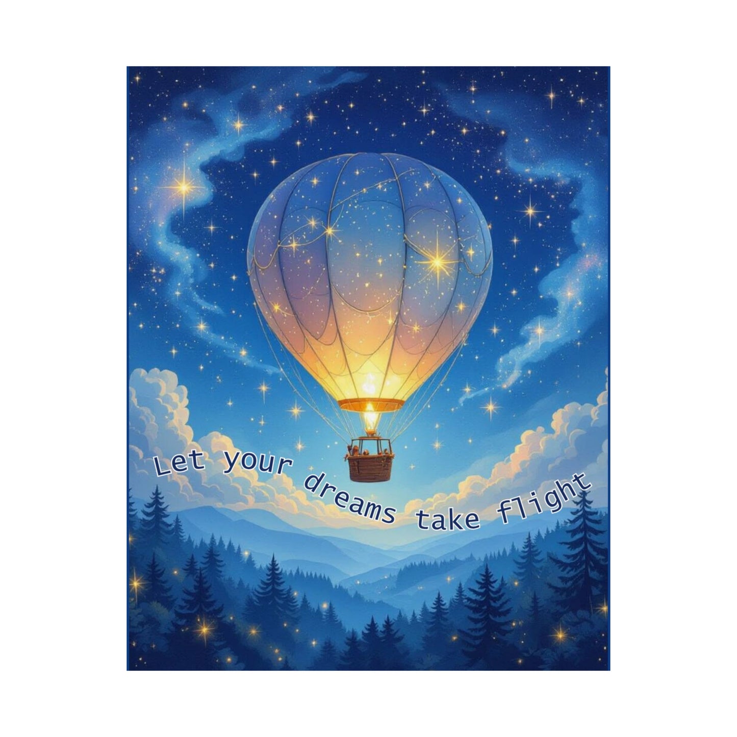 Satin Poster - Hot Air Balloon Dreams Wall Art for Children's Bedroom