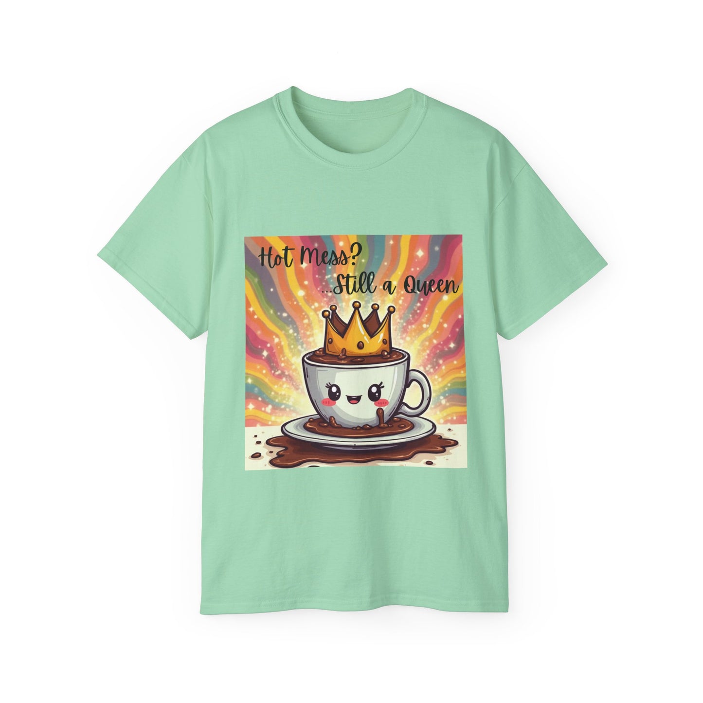 Queen Coffee Humor Tee, Unisex T-Shirt, Gift for Her, Funny Coffee Lover Shirt, Birthday Gift, Casual Everyday Wear