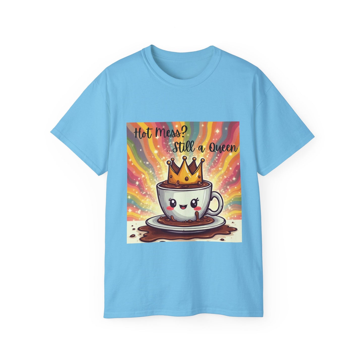 Queen Coffee Humor Tee, Unisex T-Shirt, Gift for Her, Funny Coffee Lover Shirt, Birthday Gift, Casual Everyday Wear