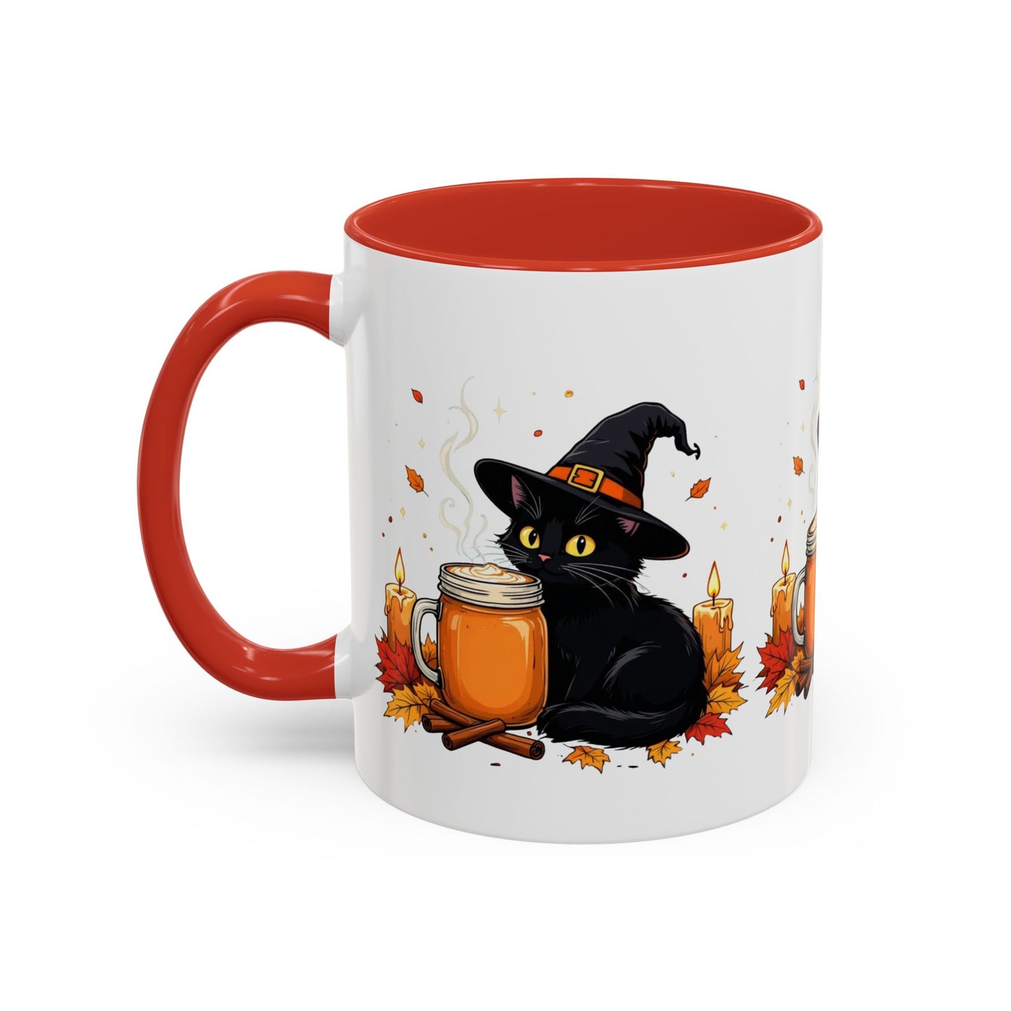 Halloween Cat Coffee Mug, Spooky Hot Drink Cup, Witch Themed Coffee Mug, Autumn Decor Gift, Cat Lover Mug