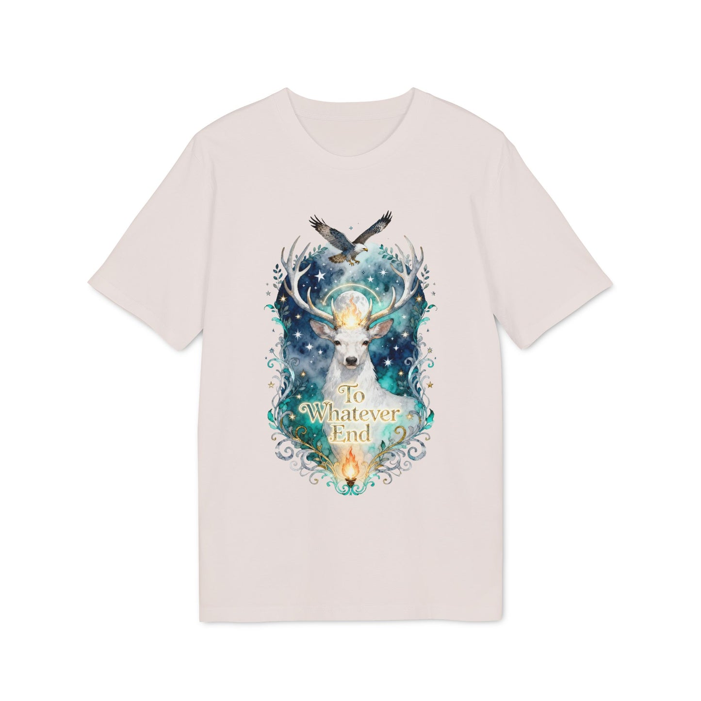 Mystical Stag & Hawk "To Whatever End" Unisex Tee | Fantasy-Inspired Shirt for Book Lovers - TOG fans