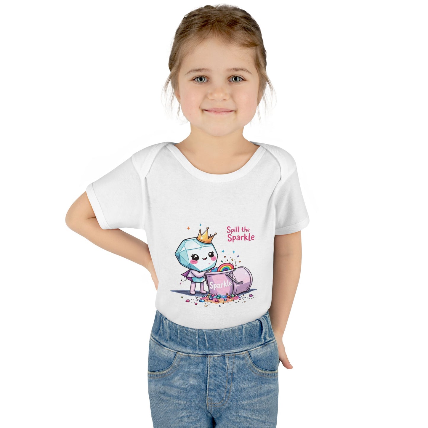 Kawaii Baby Bodysuit, Spill the Sparkle Onesie, Infant Romper, Newborn Outfit, Colorful Baby Clothes