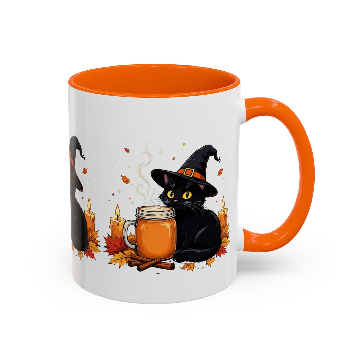 Halloween Cat Coffee Mug, Spooky Hot Drink Cup, Witch Themed Coffee Mug, Autumn Decor Gift, Cat Lover Mug