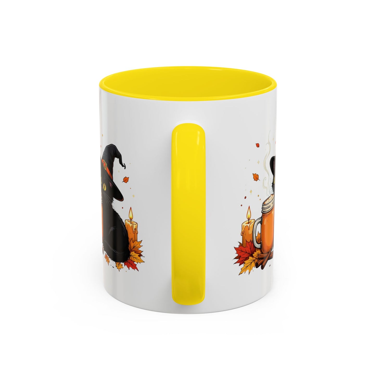 Halloween Cat Coffee Mug, Spooky Hot Drink Cup, Witch Themed Coffee Mug, Autumn Decor Gift, Cat Lover Mug