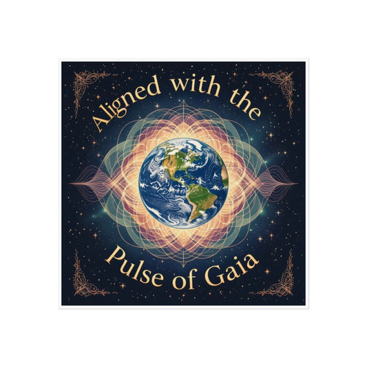 Fine Art Posters - Aligned with the Pulse of Gaia, Spiritual Wall Art, Eco-friendly Decor, Gifts for Nature Lovers, Meditation Room Art