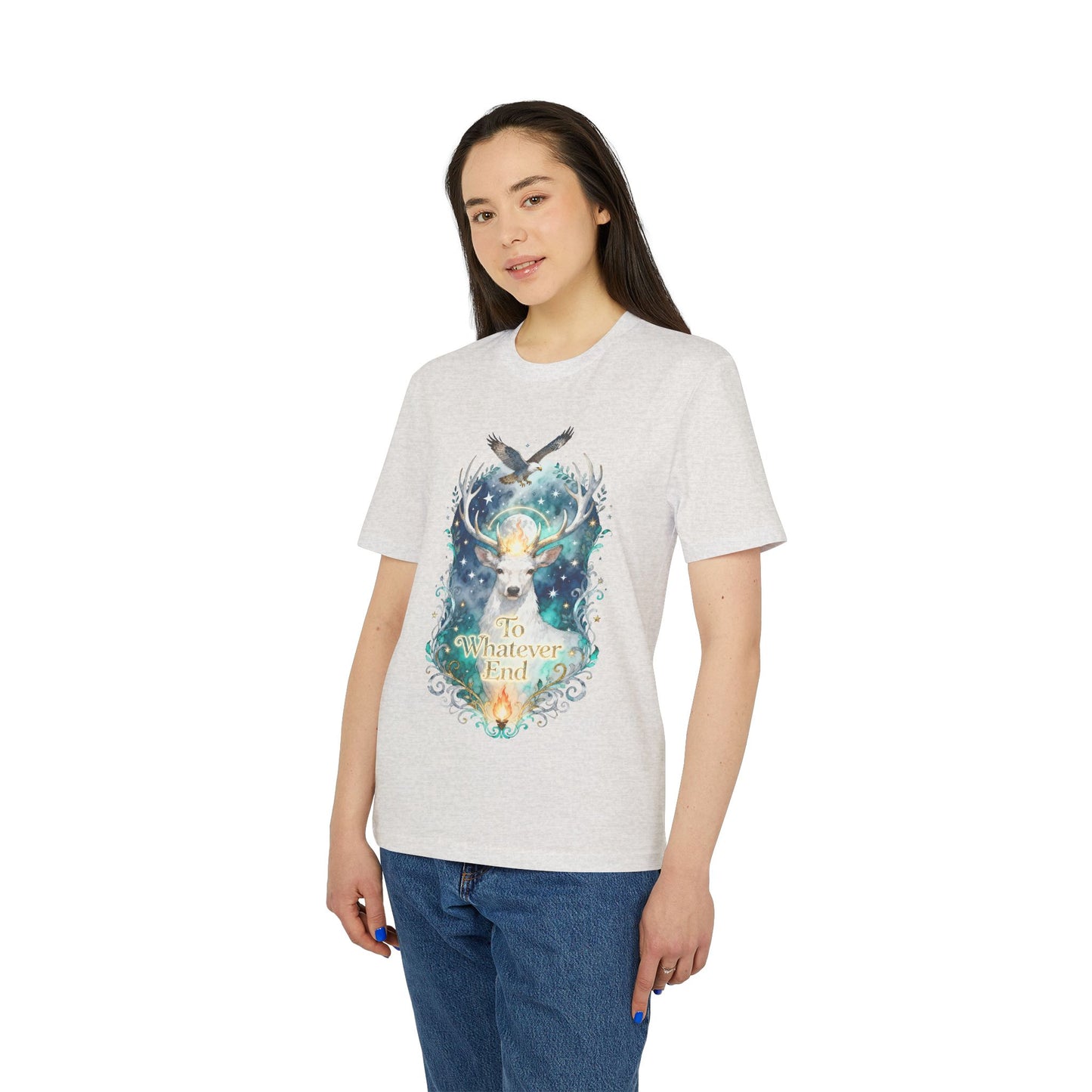 Mystical Stag & Hawk "To Whatever End" Unisex Tee | Fantasy-Inspired Shirt for Book Lovers - TOG fans