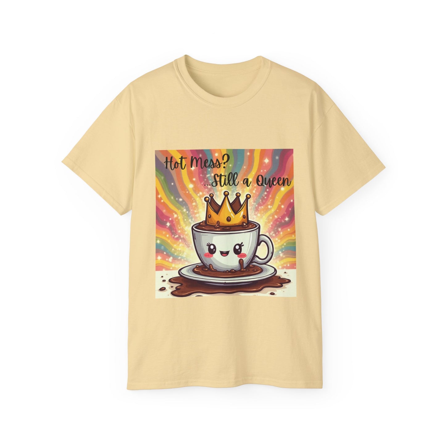 Queen Coffee Humor Tee, Unisex T-Shirt, Gift for Her, Funny Coffee Lover Shirt, Birthday Gift, Casual Everyday Wear
