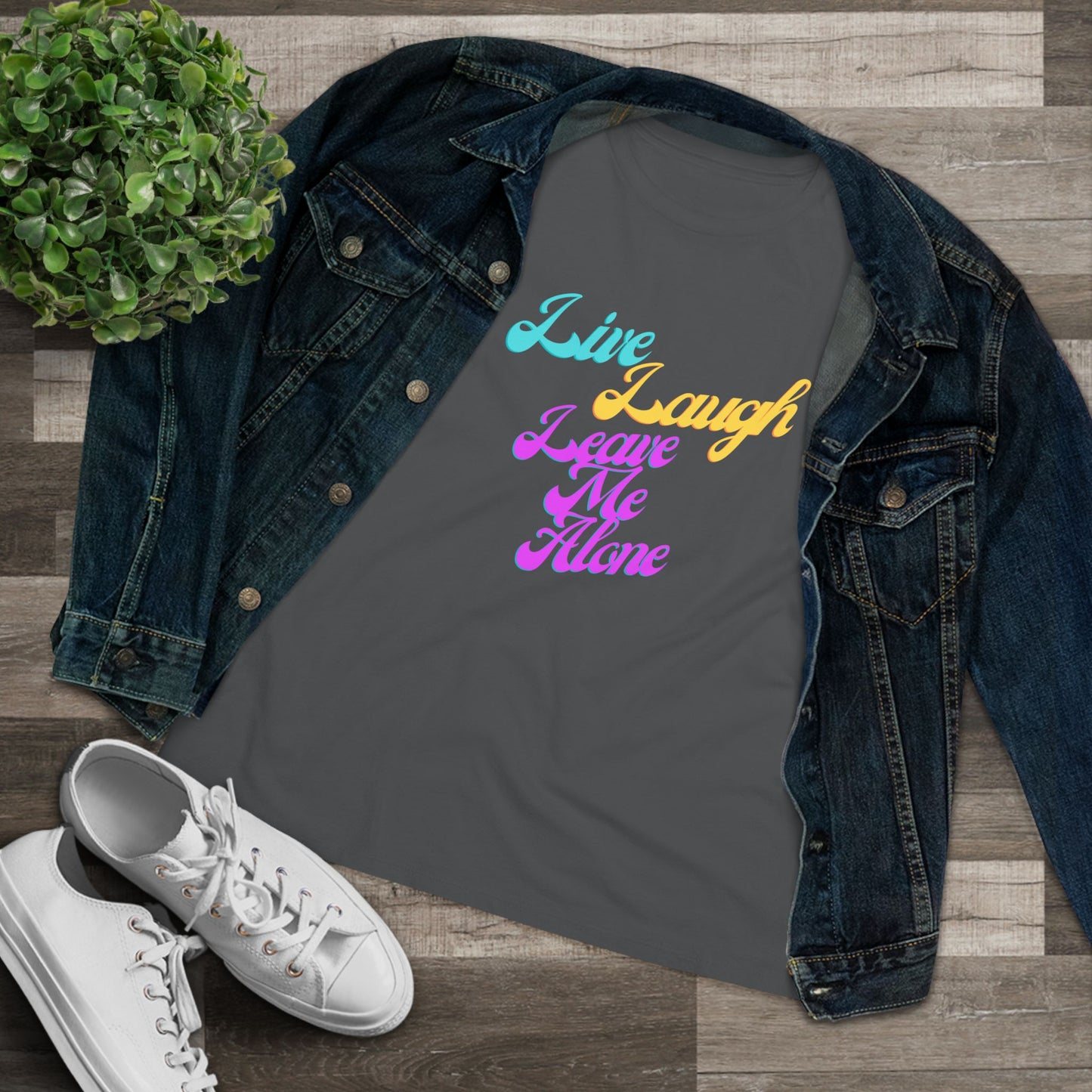 Live Laugh Leave Me Alone T-Shirt | Funny Sarcastic Retro Tee | Anti-Motivational Shirt | Pastel Aesthetic Graphic Tee | Introvert Gift