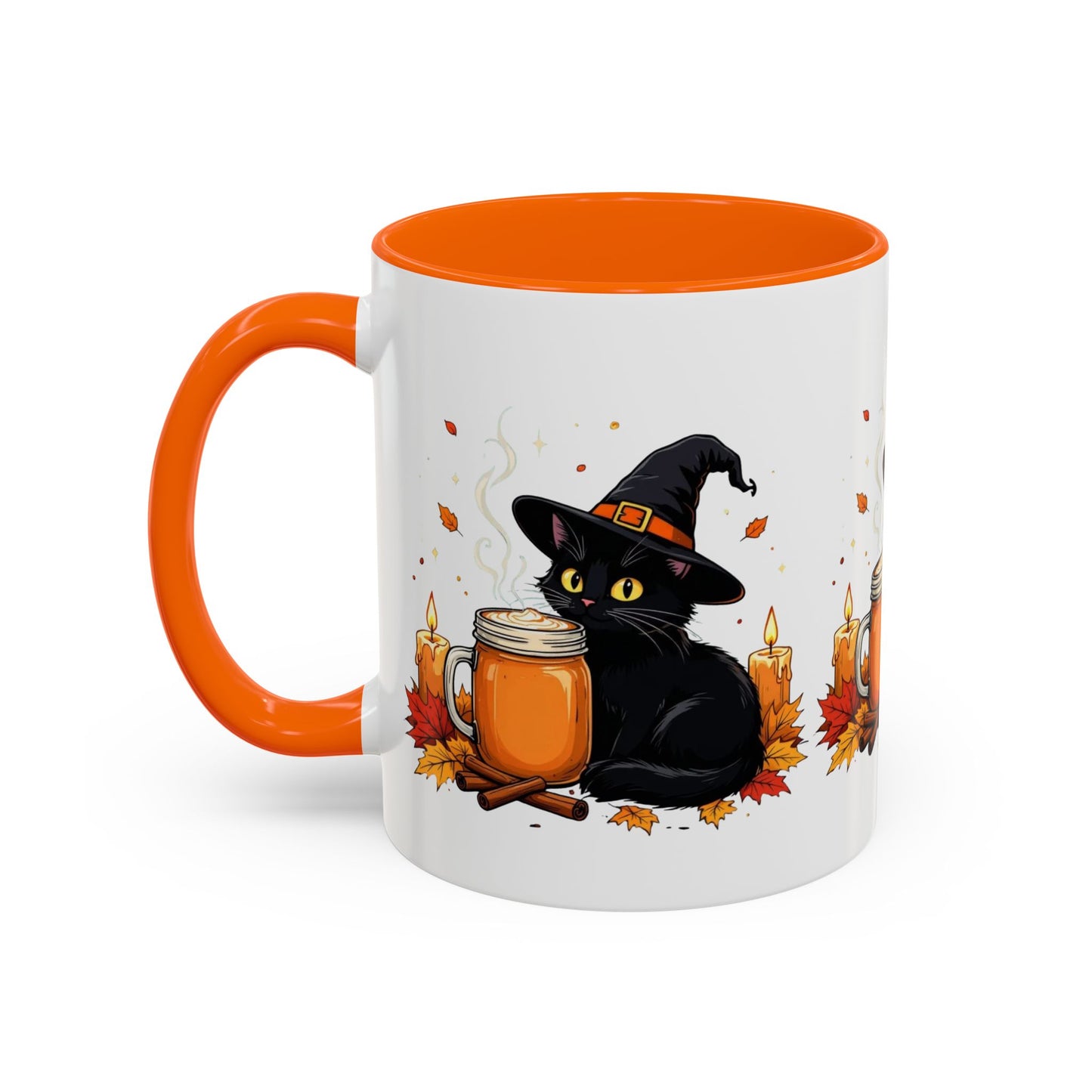 Halloween Cat Coffee Mug, Spooky Hot Drink Cup, Witch Themed Coffee Mug, Autumn Decor Gift, Cat Lover Mug