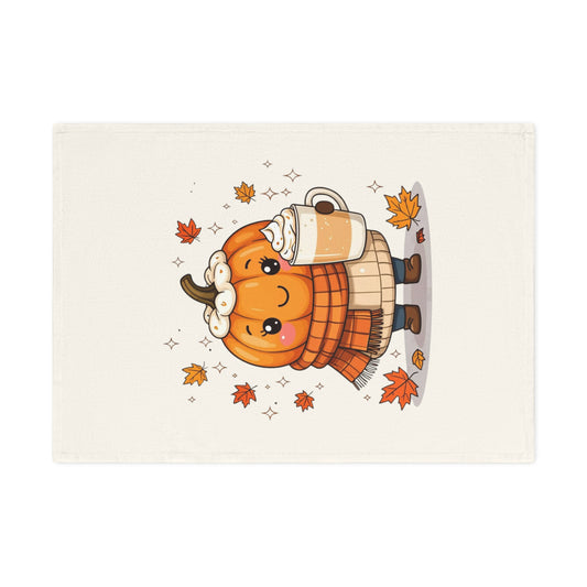 Autumn Pumpkin Tea Towel | Cute Fall Kitchen Decor | Thanksgiving Gift | Harvest Home Decor | Fall Recipe Towel | Cozy Kitchen Textile