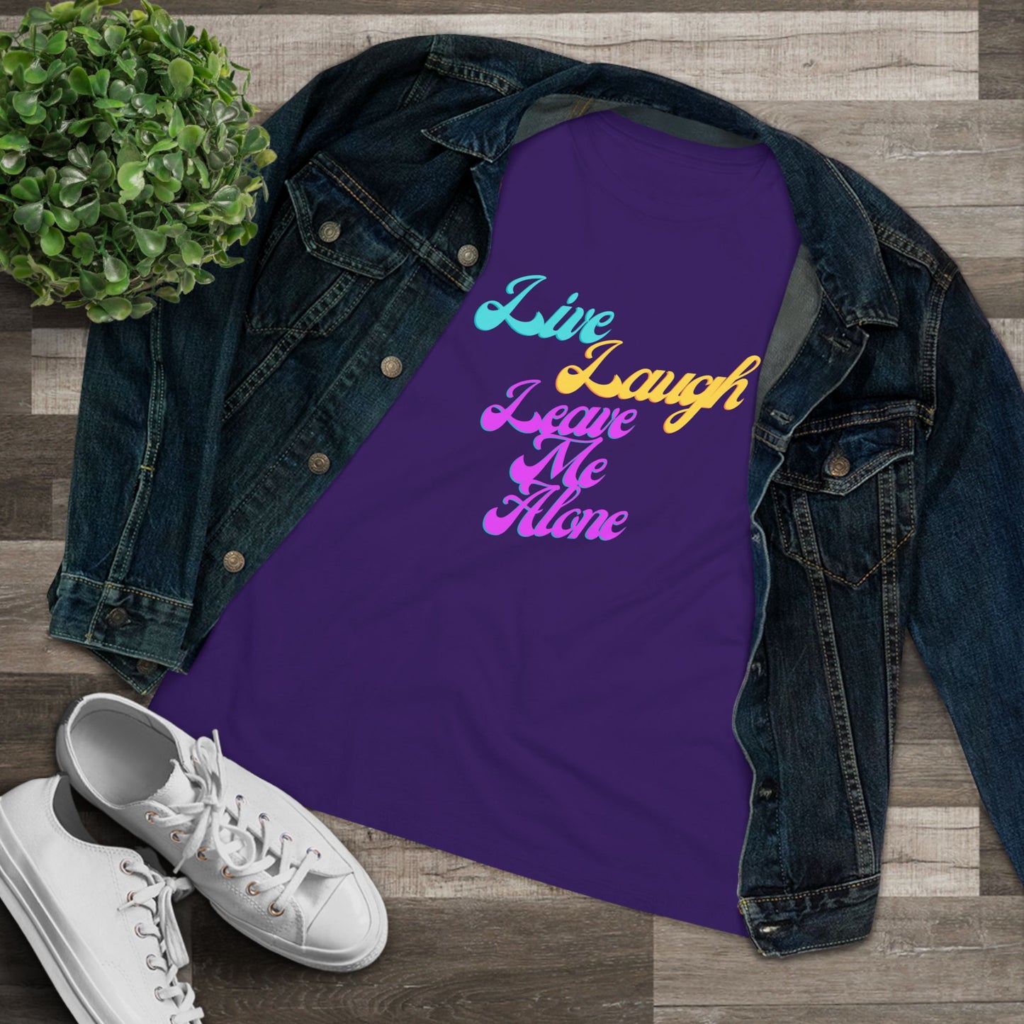Live Laugh Leave Me Alone T-Shirt | Funny Sarcastic Retro Tee | Anti-Motivational Shirt | Pastel Aesthetic Graphic Tee | Introvert Gift