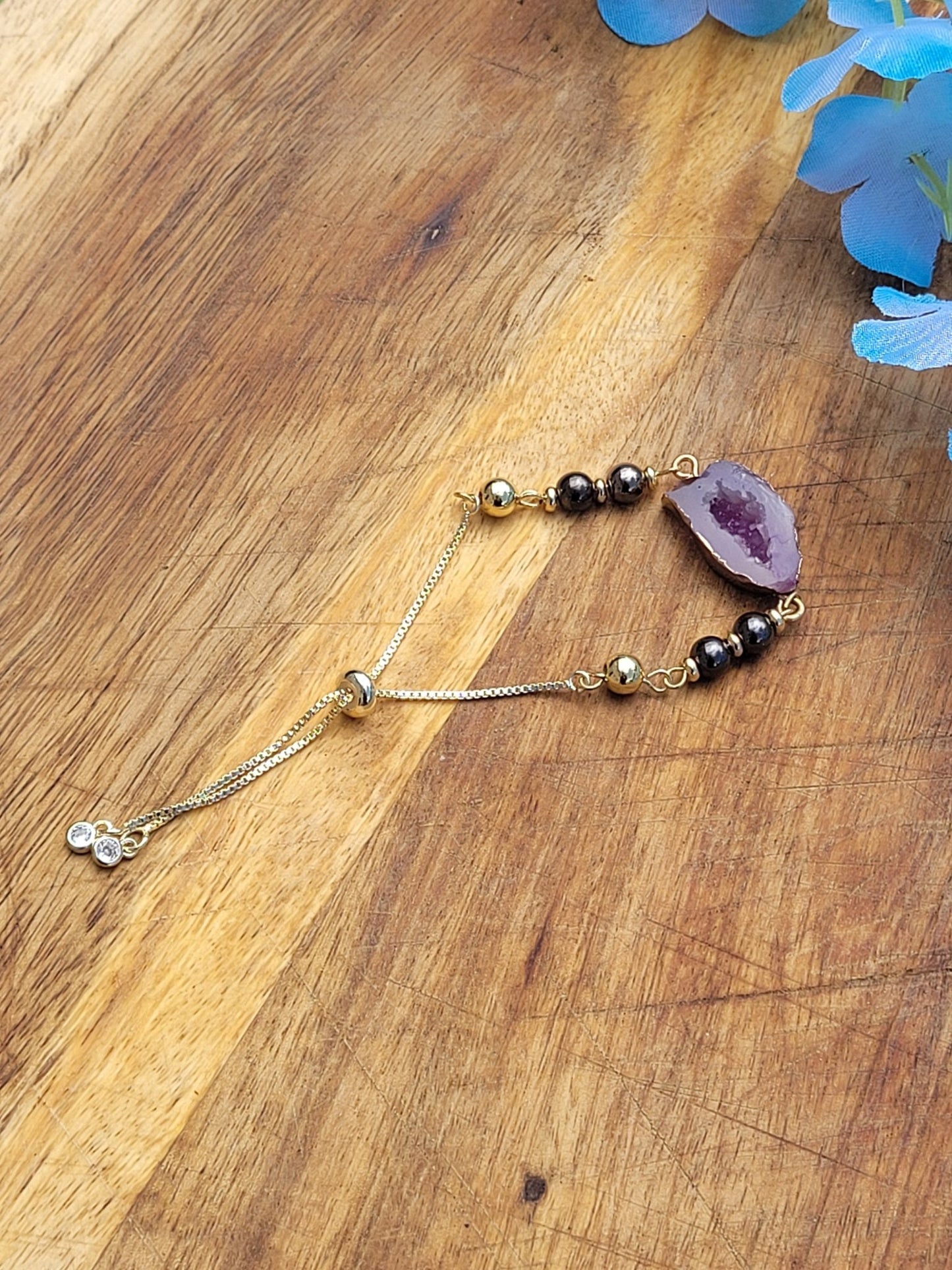 Geode Style Bracelet - Purple - Daonna Designs