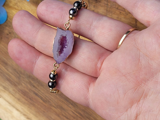 Geode Style Bracelet - Purple - Daonna Designs