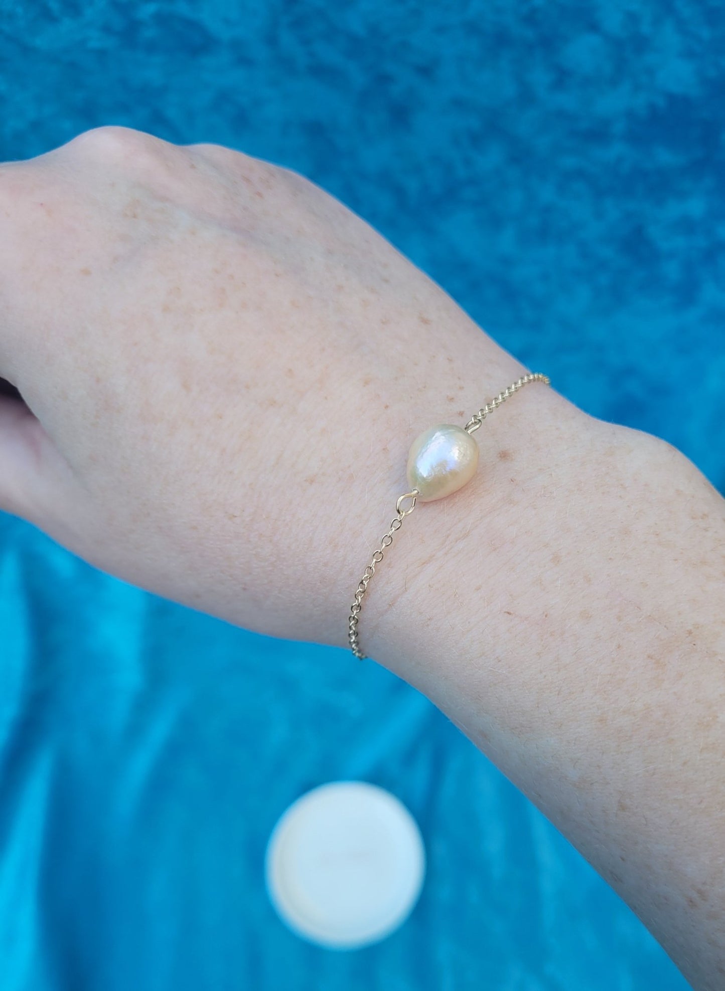 Gold Pink Pearl Bracelet - Daonna Designs