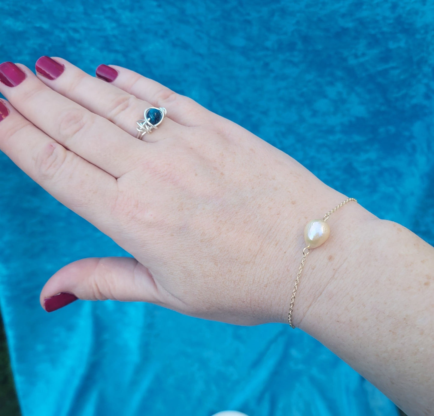 Gold Pink Pearl Bracelet - Daonna Designs