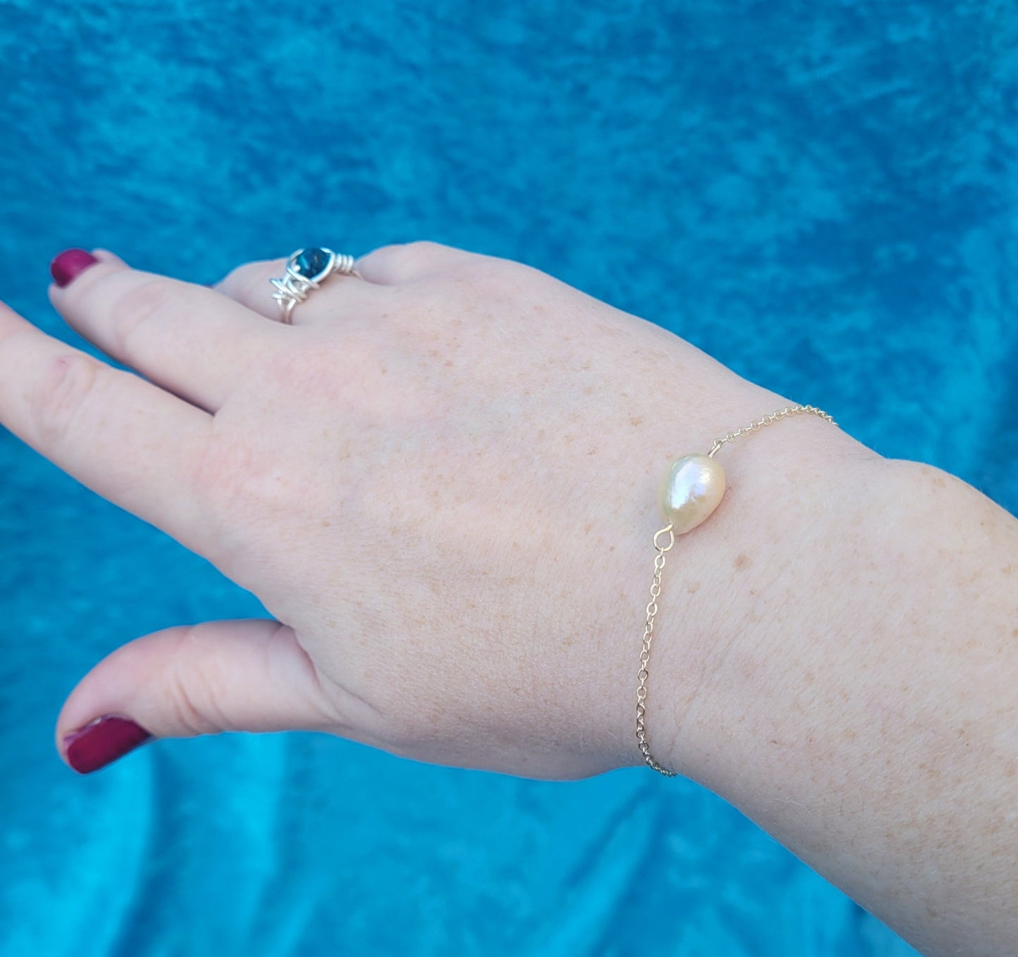 Gold Pink Pearl Bracelet - Daonna Designs