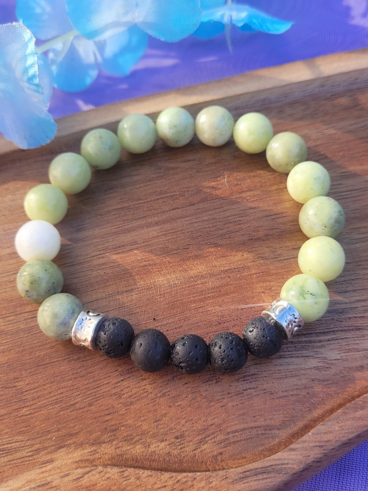 Lava Stone and Jade Bracelet - Daonna Designs