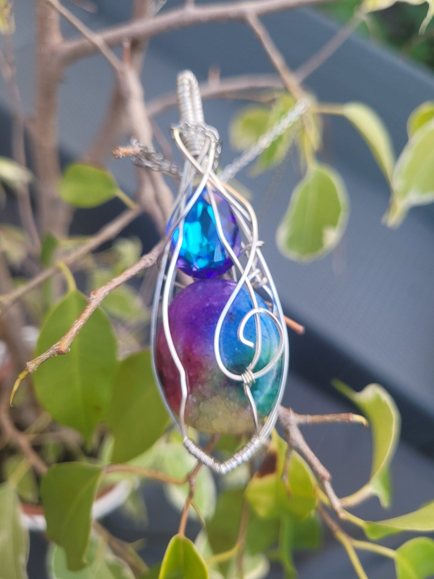 Rainbow Agate Pendant - Daonna Designs