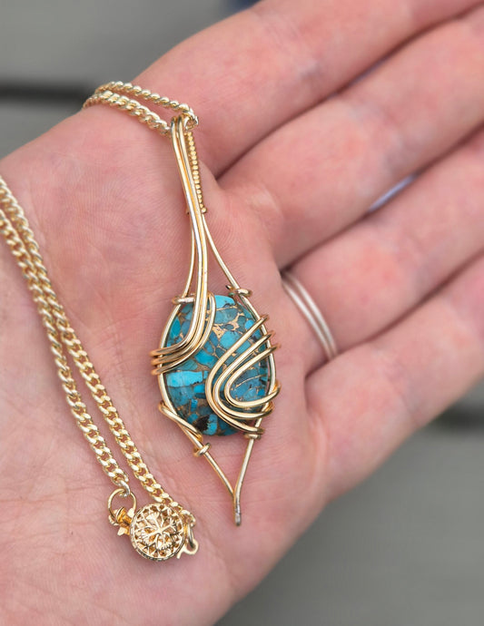 Mohave Turquoise Gold-Filled Talisman Necklace