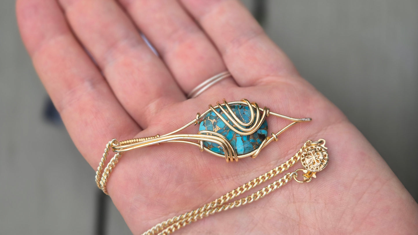 Mohave Turquoise Gold-Filled Talisman Necklace
