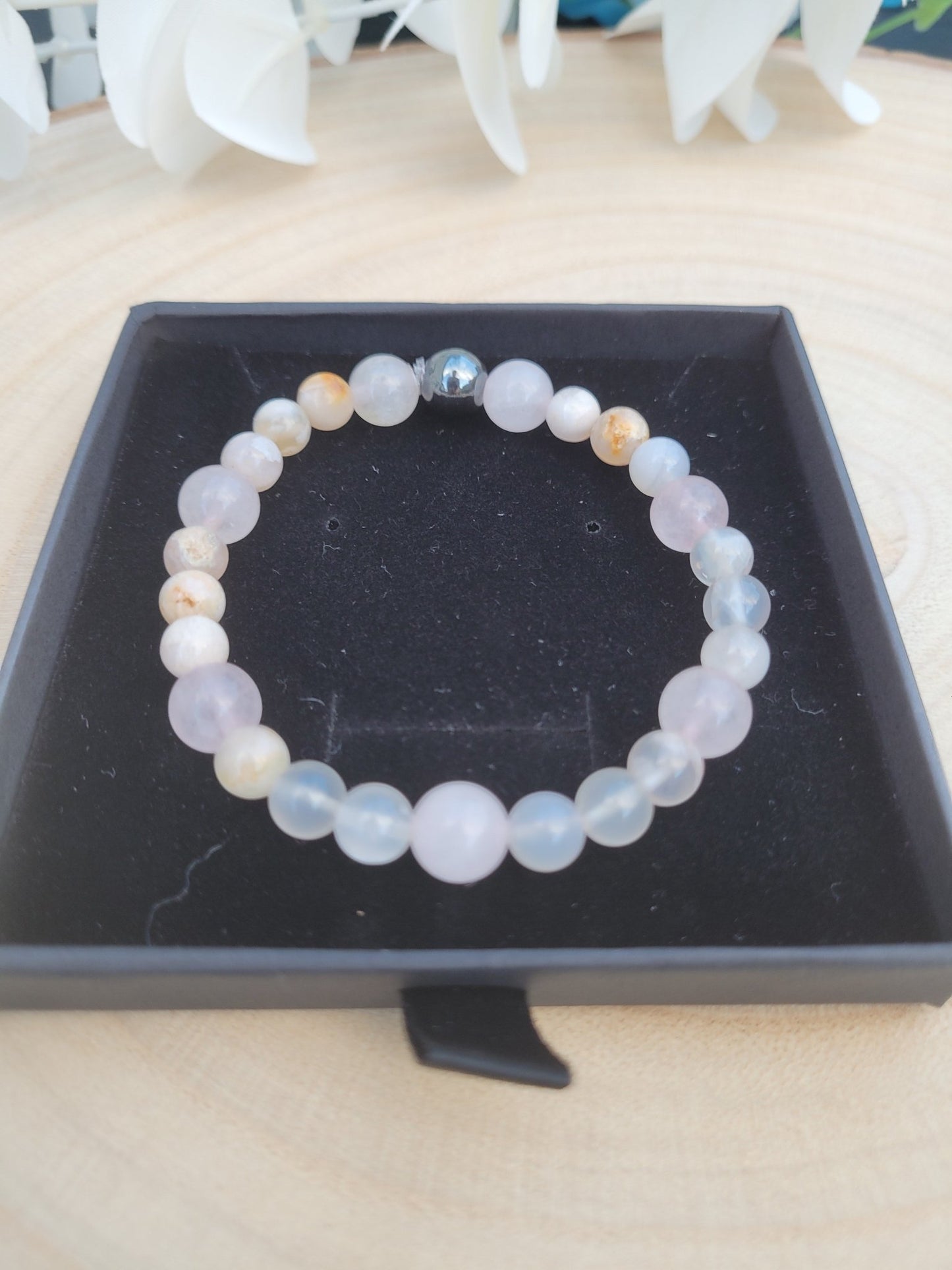 Sakura Agate and Rose Quartz Bracelet - Daonna Designs
