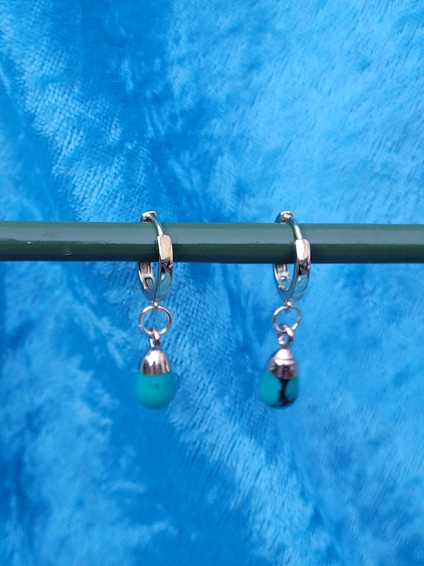Turquoise Gold Hoops - Daonna Designs