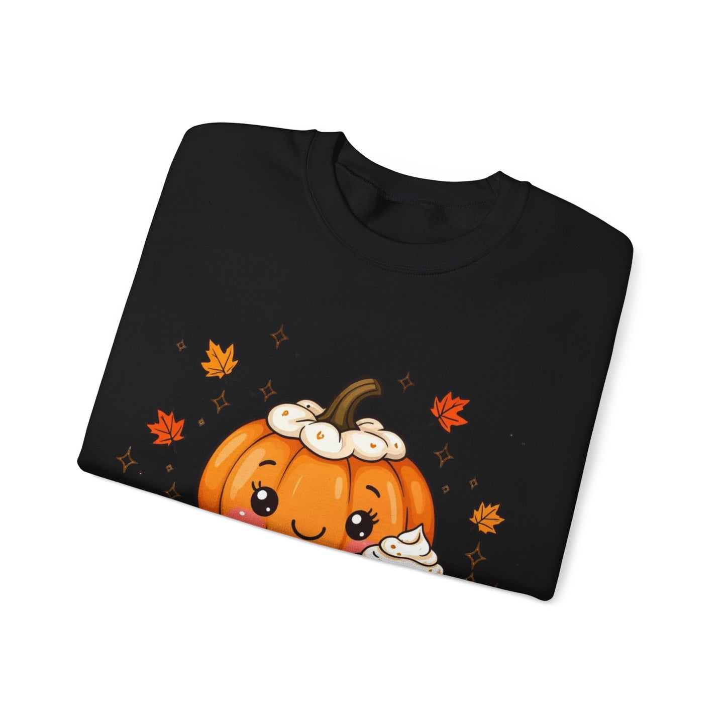 Kawaii Pumpkin Sweatshirt, Fall Spice Latte Crewneck, Cozy Halloween Jumper, Autumn Vibes Pullover, Cute Harvest Sweater, Thanksgiving Top