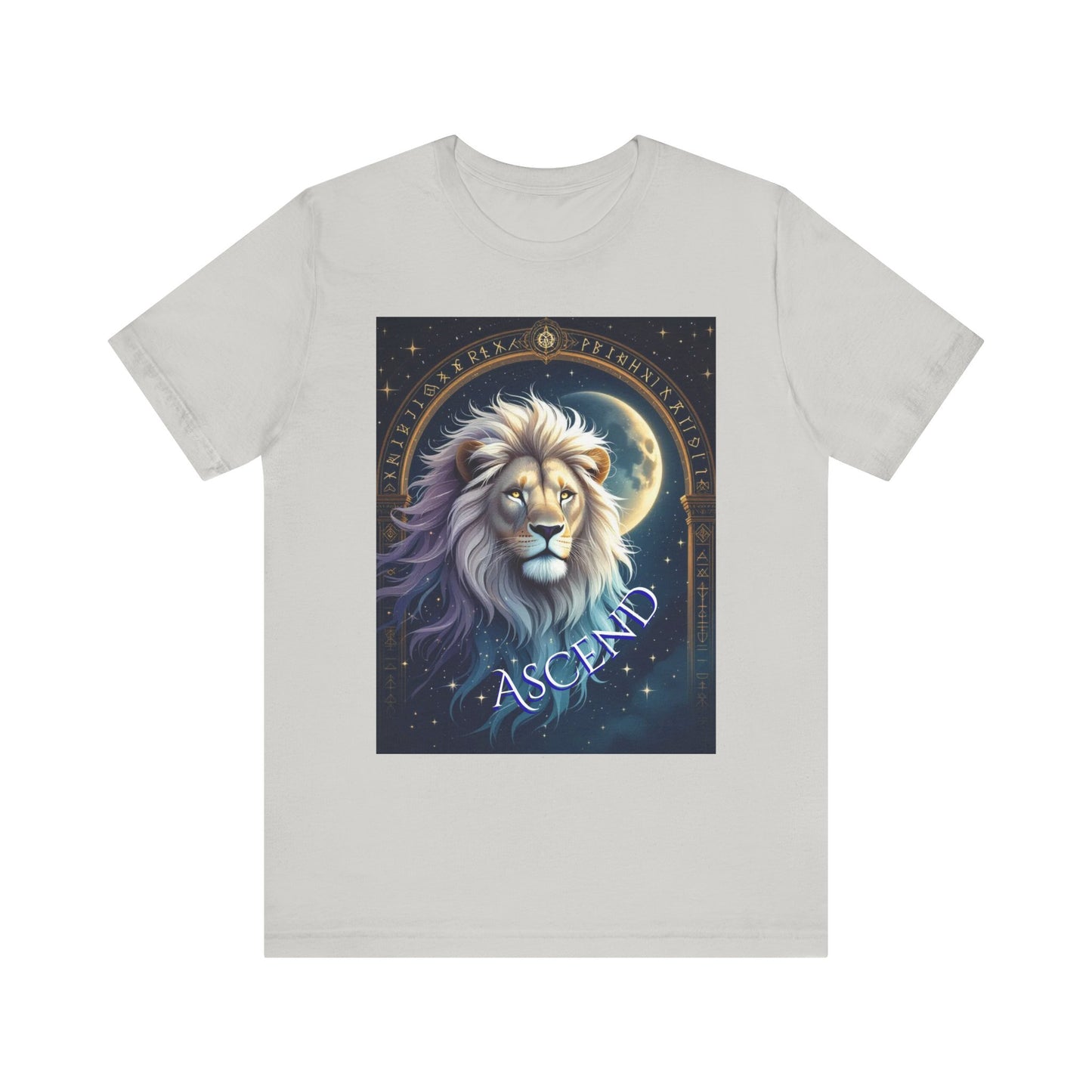 Celestial Lion Graphic Tee - Ascend Unisex T-Shirt for Animal Lovers, Astrology Enthusiasts, Unique Gift Idea, Spiritual Wear