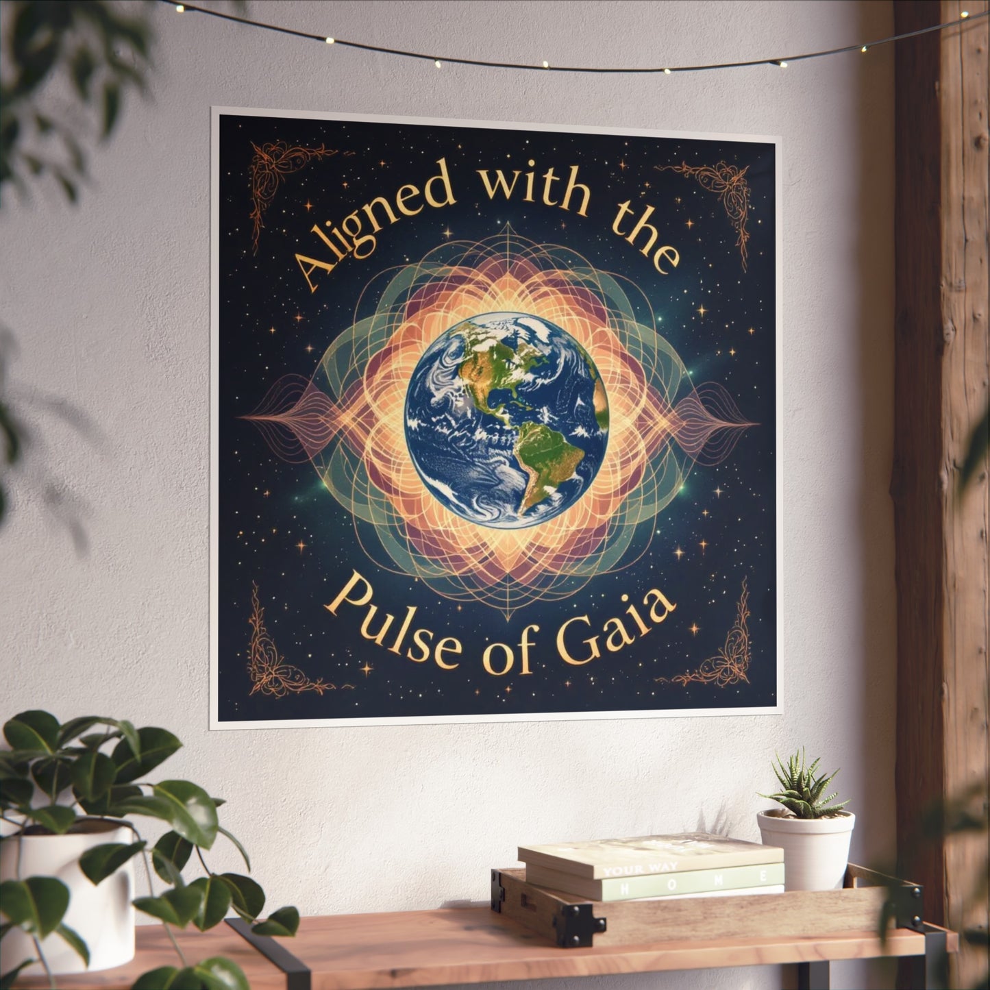 Fine Art Posters - Aligned with the Pulse of Gaia, Spiritual Wall Art, Eco-friendly Decor, Gifts for Nature Lovers, Meditation Room Art