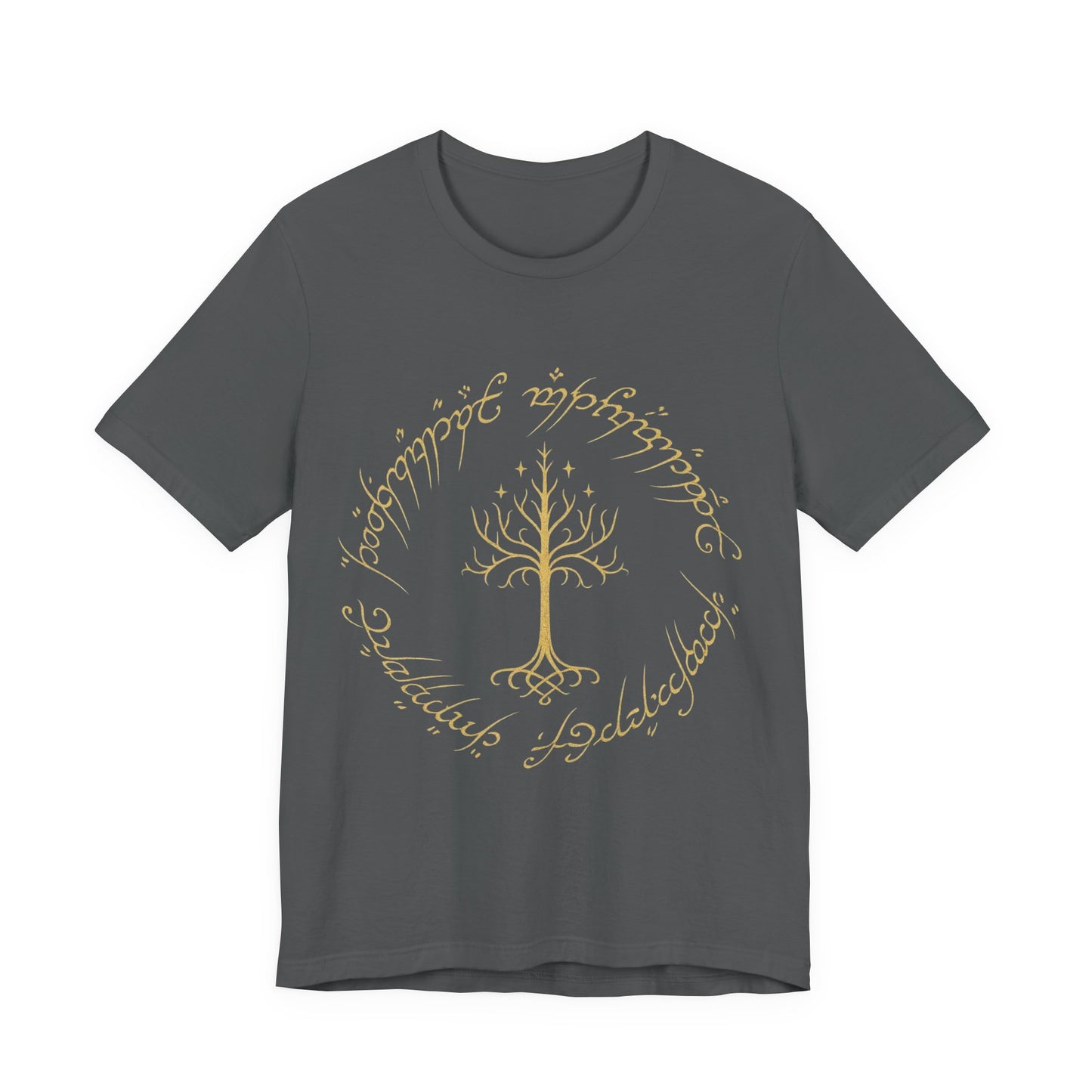 Gondor Tree Tee, Elvish Shirt, Fantasy Short Sleeve Top, Middle Earth Inspired Tee, Tolkien Fan Gift, Unisex Graphic T-Shirt