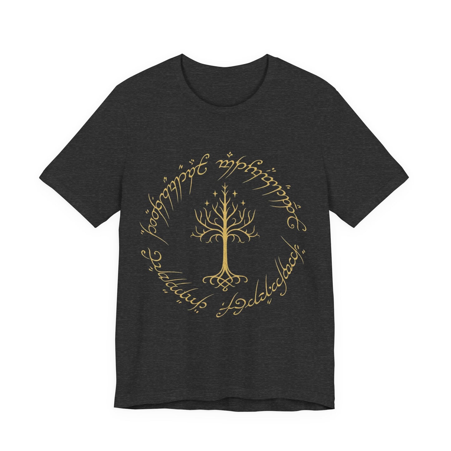 Gondor Tree Tee, Elvish Shirt, Fantasy Short Sleeve Top, Middle Earth Inspired Tee, Tolkien Fan Gift, Unisex Graphic T-Shirt
