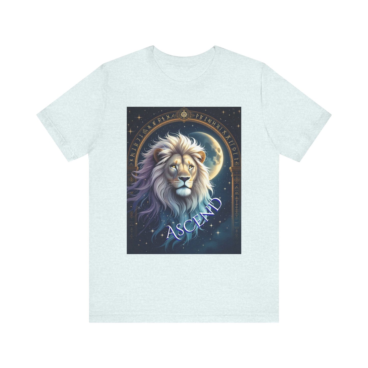 Celestial Lion Graphic Tee - Ascend Unisex T-Shirt for Animal Lovers, Astrology Enthusiasts, Unique Gift Idea, Spiritual Wear