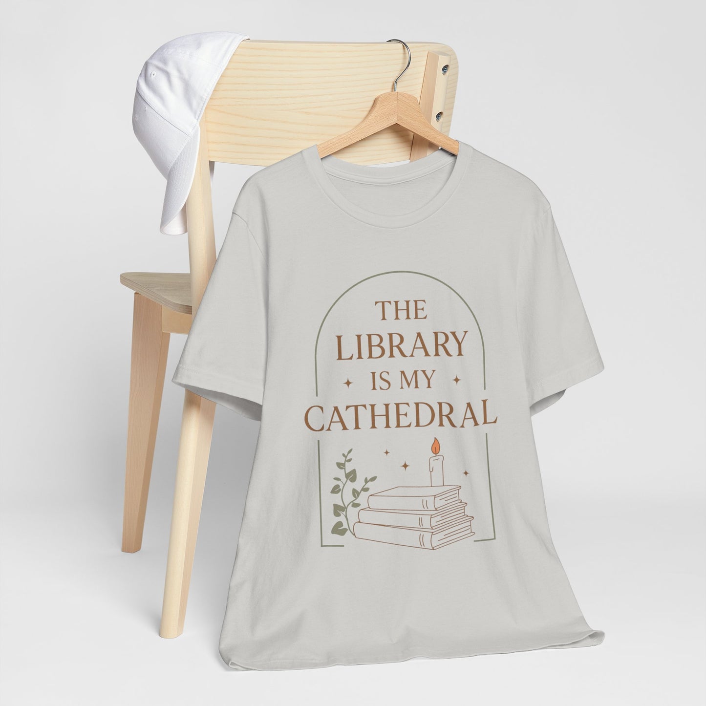 The Library Is My Cathedral T-Shirt | Dark Academia Aesthetic Tee | Book Lover Gift | Cozy Vintage Style