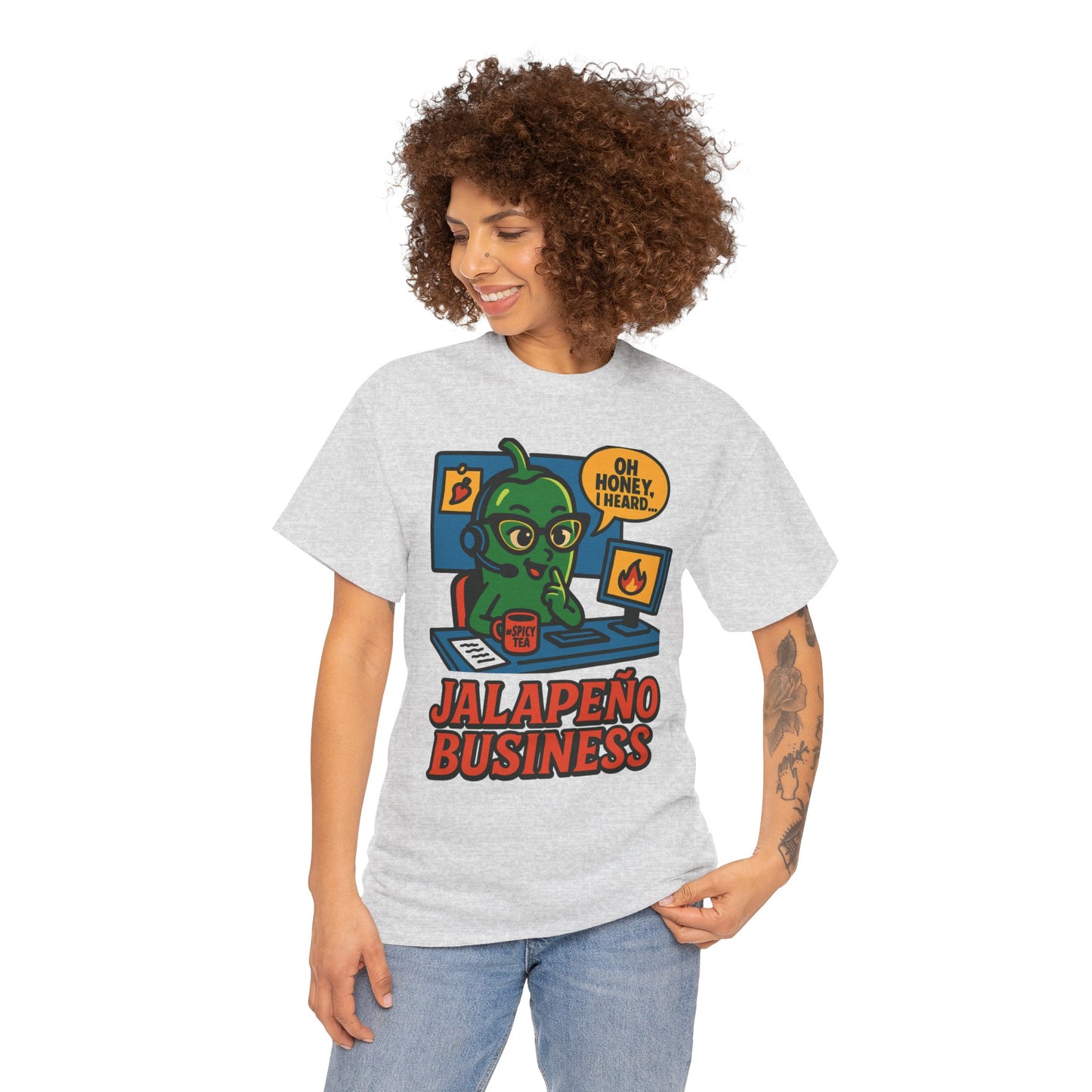Jalapeño Business Pop Art Tee – Spicy Office Gossip Graphic T-Shirt