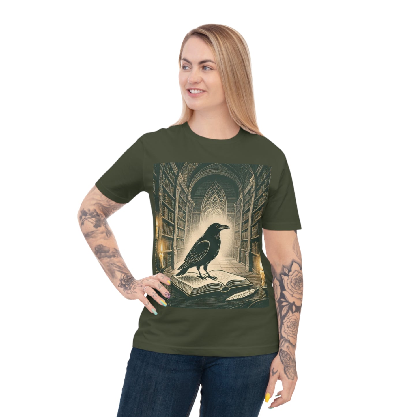 Gothic Library Unisex T-shirt | Dark Academia Vibes | Gothic Aesthetic | Halloween Theme TShirt