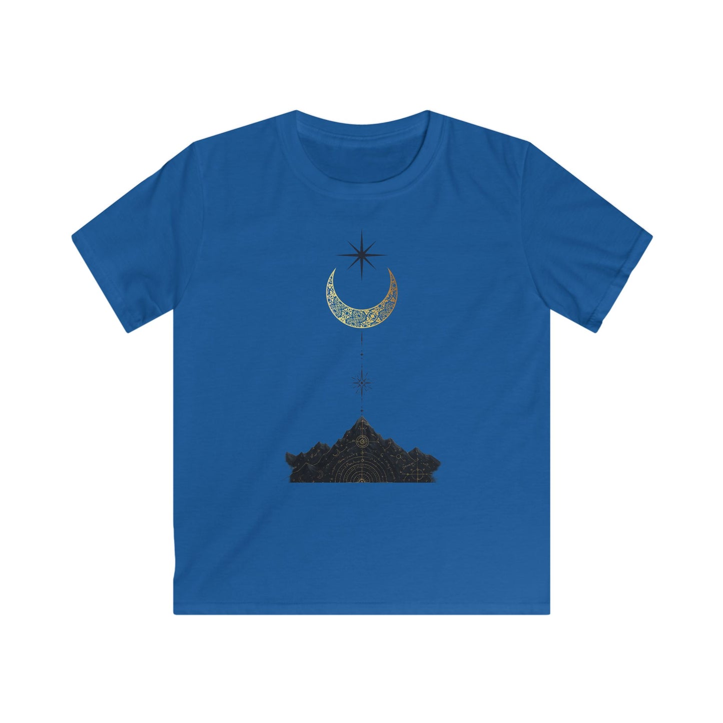 Celestial Adventure Kids Tee, Exploration T-Shirt, Nature Lover Gift, Star and Moon Design, Outdoor Fun Clothing