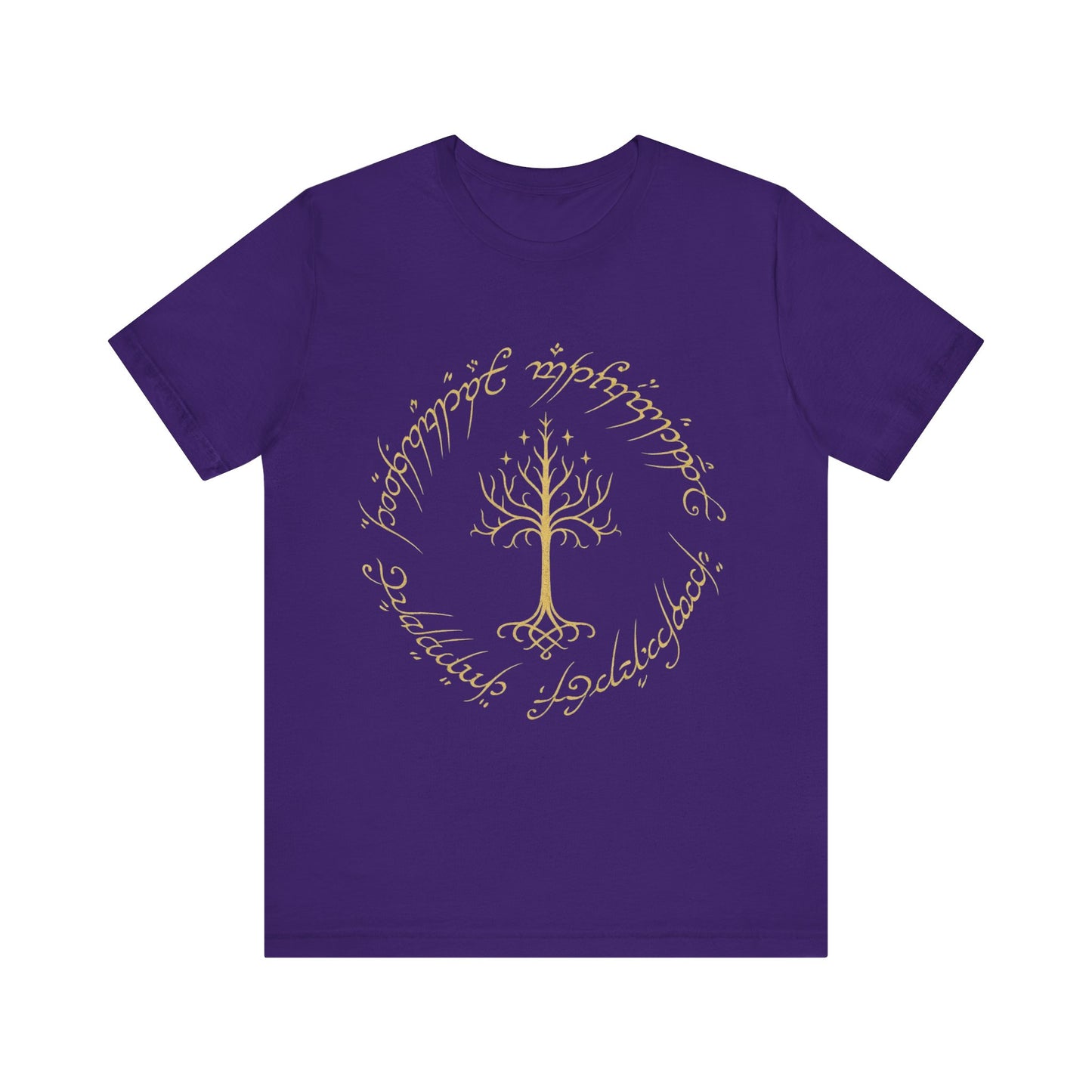 Gondor Tree Tee, Elvish Shirt, Fantasy Short Sleeve Top, Middle Earth Inspired Tee, Tolkien Fan Gift, Unisex Graphic T-Shirt