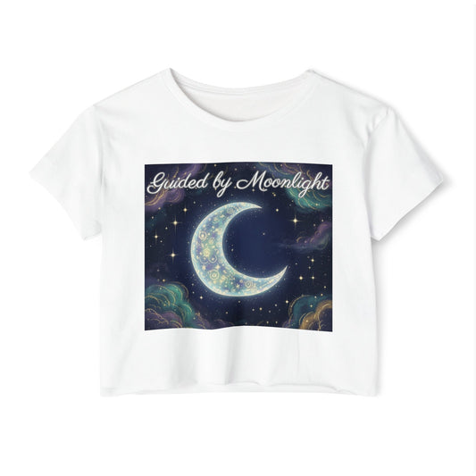 Mystical Moon Phase Shirt, Festival Crop Top, Lunar Crescent Tee, Moon Lover Gift, Intuition Guided Top, Cosmic T-Shirt