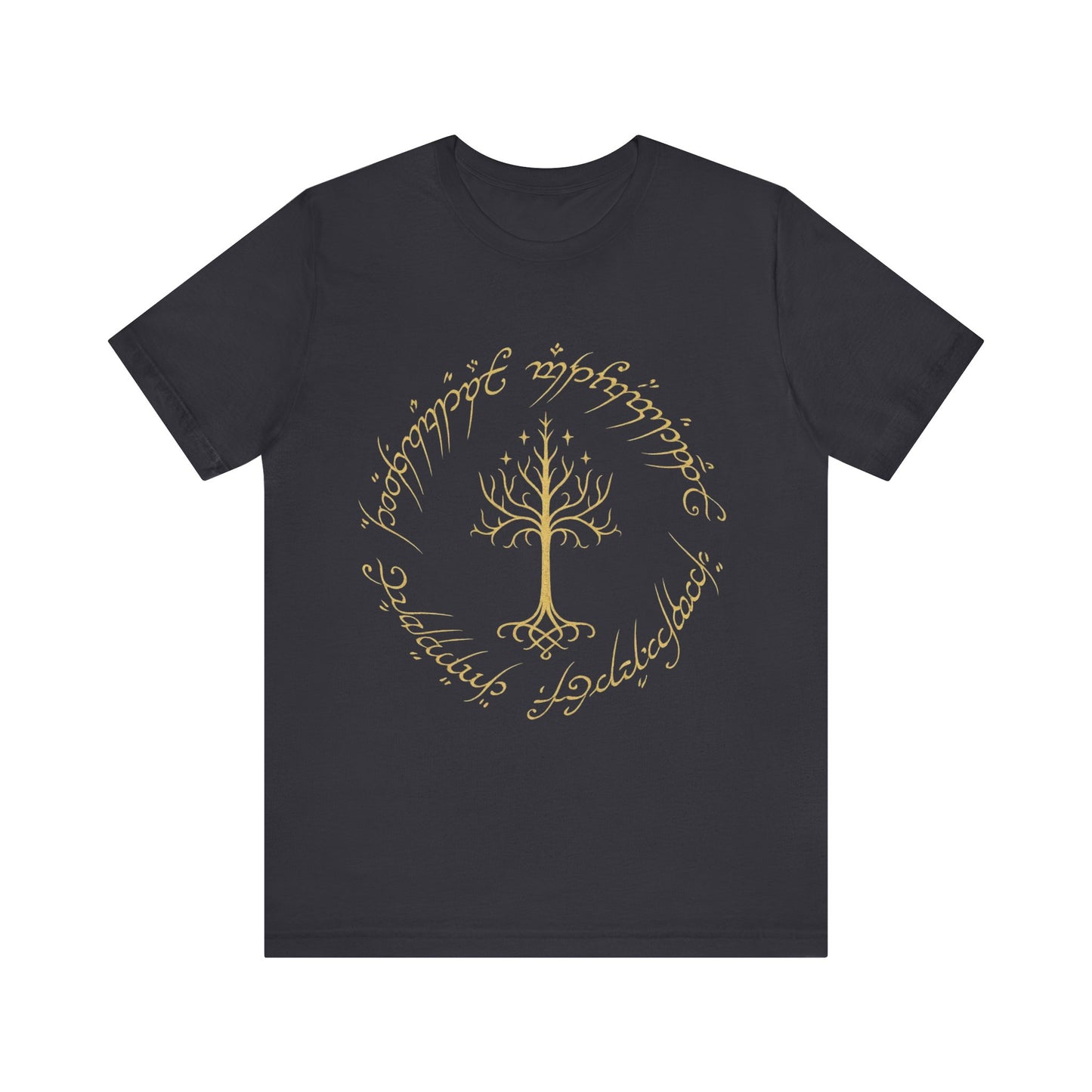 Gondor Tree Tee, Elvish Shirt, Fantasy Short Sleeve Top, Middle Earth Inspired Tee, Tolkien Fan Gift, Unisex Graphic T-Shirt