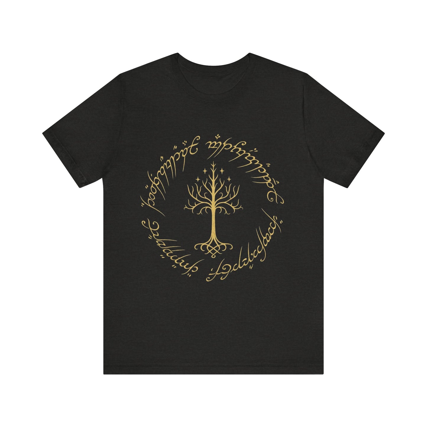 Gondor Tree Tee, Elvish Shirt, Fantasy Short Sleeve Top, Middle Earth Inspired Tee, Tolkien Fan Gift, Unisex Graphic T-Shirt
