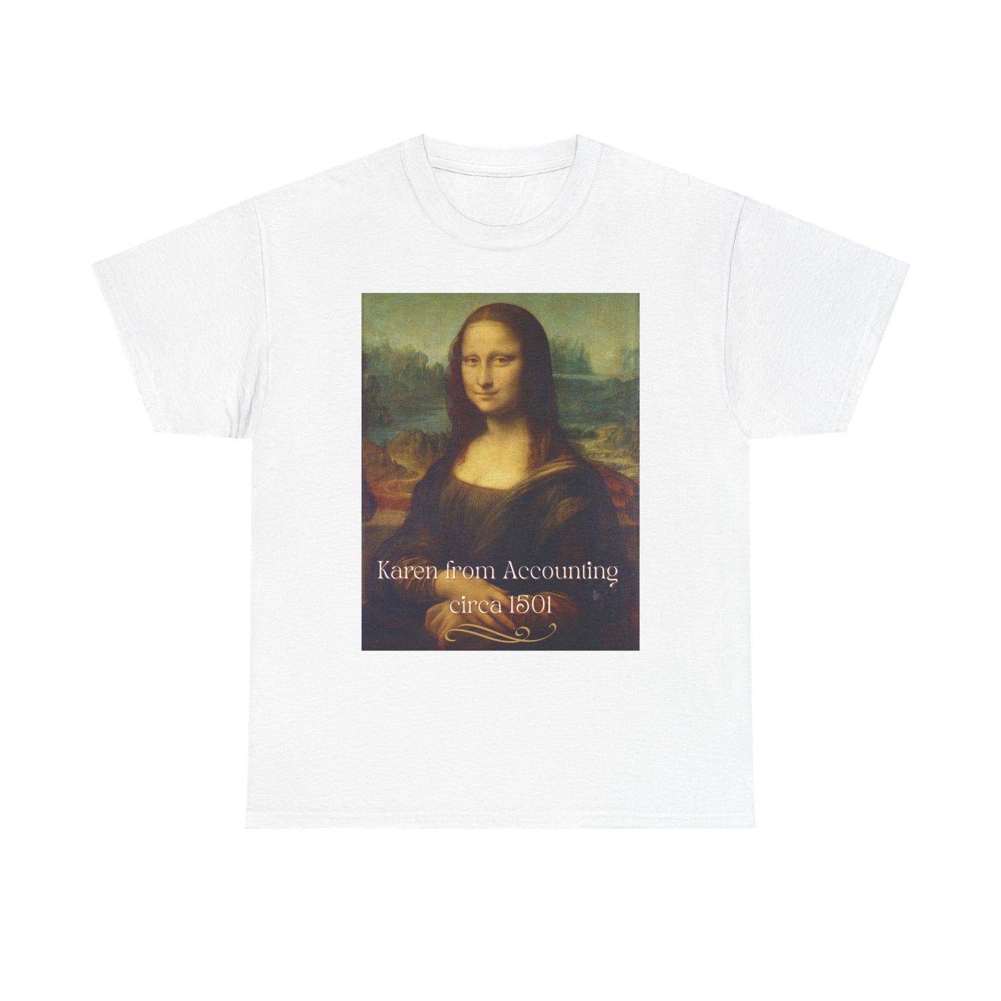 Mona Lisa Accounting Tee, Funny Unisex Shirt, Gift for Accountants, Accounting Humor, Casual Everyday Wear, Art Inspired Tee
