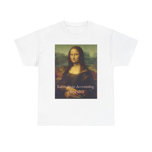 Mona Lisa Accounting Tee, Funny Unisex Shirt, Gift for Accountants, Accounting Humor, Casual Everyday Wear, Art Inspired Tee