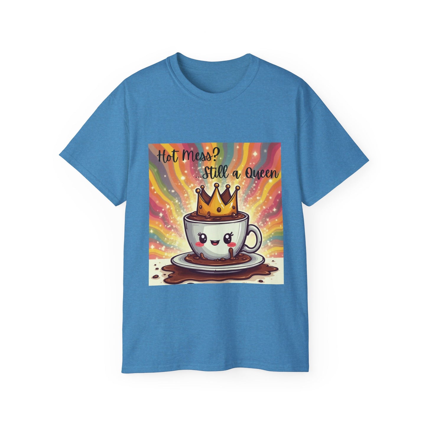 Queen Coffee Humor Tee, Unisex T-Shirt, Gift for Her, Funny Coffee Lover Shirt, Birthday Gift, Casual Everyday Wear
