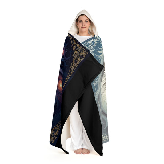Dual Lion Fleece Blanket  | Cosmic Day & Night Lion Design, Mystical Celestial Throw