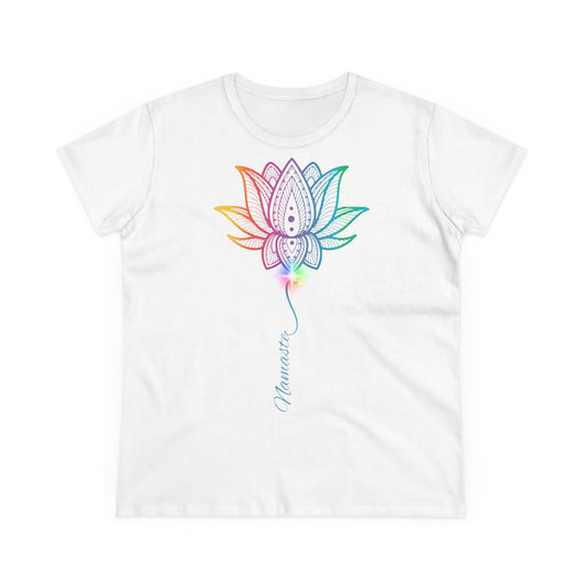 Women's Yoga Lotus Tee, Mindfulness Shirt, Spiritual Gift, Meditation Apparel, Wellness Wear, Inspirational Top